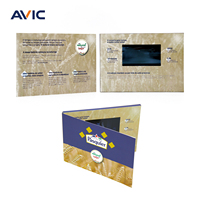 Brochure vidéo personnalisée imprimée, cadeau OEM, invitation de mariage, carte de vœux vidéo et brochure vidéo avec écran LCD