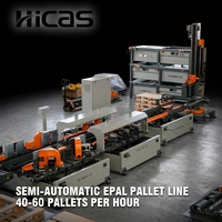 Ligne de clouage semi-automatique pour palettes en bois EPAL HICAS SF9030 avec PLC, servomoteur Yaskawa, AirTac, 40-60 palettes par heure