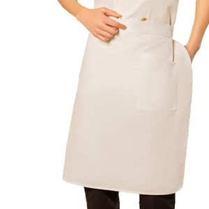 Catering Chef <b>Half</b> <b>Apron</b> White And Black Solid Color Silk Screen Printing Restaurant Bar Uniform With Logo - Product Image 3