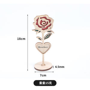Großhandel laser geschnittene Holz rosen anpassbare LOGO Tisch dekoration für Muttertag Valentinstag Holz Handwerk Wand schilder - Product Image 3