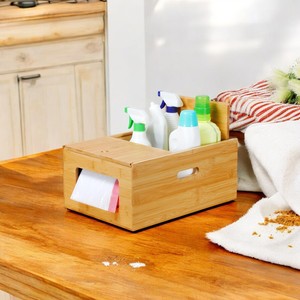 Eco-friendly Bamboo Drawer Organizer Bamboo Storage Box for <strong>Tidy</strong> <strong>Kitchen</strong> or Bathroom for Living Room Use - Product Image 1