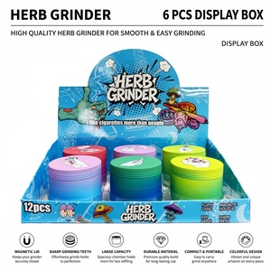 <b>Herb</b> <b>Grinder</b> 4 Layer Zinc Alloy Magnetic Lid Colorful Design Round Dry <b>Herb</b> <b>Grinder</b> for Smooth Grinding - Product Image 1