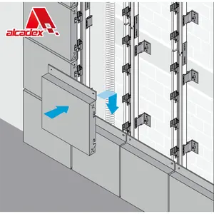 Alcadex aluminium layar hujan pelapis eksterior pelapis dinding logam aluminium untuk slider