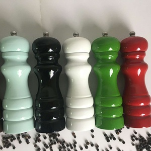 Molinillo de sal y pimienta de 5 pulgadas Molinillos manuales de especias ajustables pintados de madera - Product Image 2