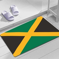 Tapis de sol en caoutchouc polyester avec drapeau national de la Jamaïque, 40*60 cm, tapis antidérapant rectangulaire pour l'entrée de la cuisine