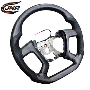Volante Deportivo JHR TUNING de Fibra de Carbono Mate y Cuero, con Calefacción, 3 Radios, Agarre Personalizable, Forma Plana/D/F1, Compatible con GMC <span class=keywords><strong>RV</strong></span> - Product Image 3