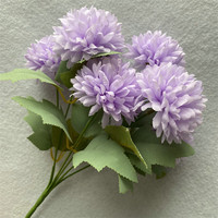Ramos de flores de pompón artificiales de 6 cabezas, bola pequeña de seda, flor de hortensia para Arreglo Floral Interior del hogar