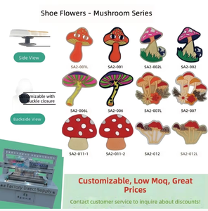 Breloques de <span class=keywords><strong>chaussures</strong></span> en PVC de la série Champignons Mignons, décorations personnalisées en caoutchouc souple pour sabots, faible MOQ, prise en charge de la conception personnalisée - Product Image 2