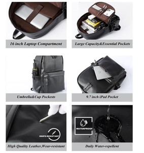 Borsa da Palestra alla Moda, Zaino per Laptop in Vera Pelle, Grande Capacità 15.6 Pollici, Chiusura con Cerniera, Borsa da Viaggio dal Design Trendy - Product Image 2
