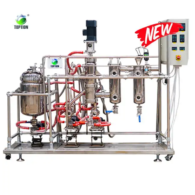 Entrega rápida aço inoxidável limpou filme destilação máquina álcool óleo essencial vácuo caminho curto destilação equipamentos