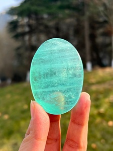 Pierre de palmier en fluorite verte polie en gros, figurine Anka Totem, croix Ansata, art populaire, décoration d'intérieur, cristal de guérison Reiki - Product Image 1