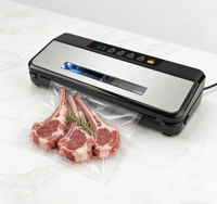 Scelleuse sous vide compacte avec coupe-sac intégré, voyants lumineux, modes humide et sec, fenêtre d'observation, affichage du compte à rebours de la durée de scellage
