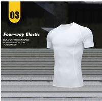 Herren New Fitness Quick Dry Stretch able Atmungsaktive Sport bekleidung Basel ayer Shirts Vier-Wege-T-Shirt mit elastischer Kompression
