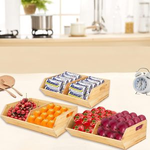 Boîte de rangement en bois avec poignée 13x10x4.3 pouces pour l'affichage et l'organisation des fruits et légumes - Product Image 5