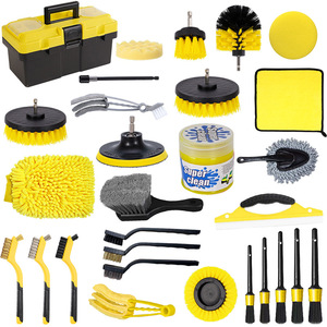 Autonomy 26-Piece Drill Brush Car Cleaning <b>Tool</b> Set With Yellow Brushes And Accessories For <b>Vehicle</b> Washing - Product Image 3