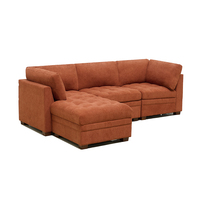 Canapé modulaire de couleur orange, canapé-lit sectionnel avec ottoman de rangement, design Thomasville