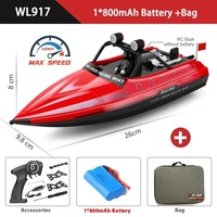 Bateau télécommandé de course 2.4G avec hélice intégrée et lumière LED, haute simulation, modèle de bateau de course télécommandé compétitif