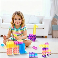 Set Balok Bangunan Jelly Berkualitas Tinggi, Sensorik, Plastik, Anti Stres, Edukatif, Mainan Konstruksi untuk Anak-anak