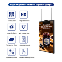 Pantalla Publicitaria para Ventanas Ultra Delgada de 3000nits de Alto Brillo, Semi Exterior, Reproductor de Señalización Digital LCD de 55 Pulgadas 4K