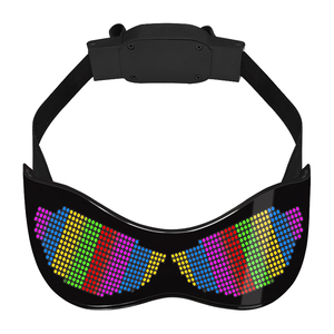 Kacamata LED bercahaya menarik pesan berubah dengan aplikasi sentuh gambar tulisan DIY kacamata Pesta LED dengan animasi lucu - Product Image 5