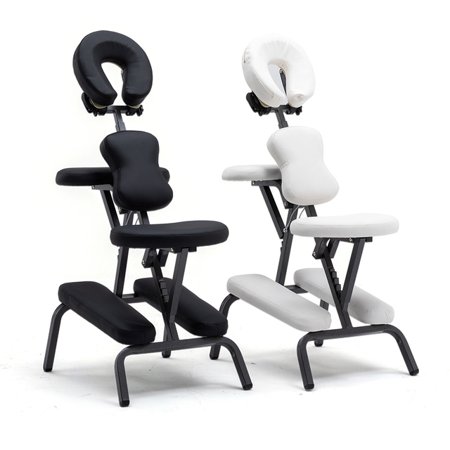 Customized High Quality Portable Black Leather Adjustable Beauty Salon Spa Body Massage Chair