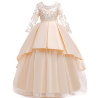 Elegantes Vestidos de Fiesta Formales de Satén Floral para Niñas, Vestidos de Princesa para Bodas, Fiestas de Cumpleaños, Primavera