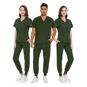 Uniformes Médicos con Cuello en V y Manga Corta, Conjuntos <span class=keywords><strong>de</strong></span> Uniformes Médicos Multicolores, Blusa Médica con 3 Bolsillos, Uniformes Médicos para Doctores al por Mayor - Product Image 3