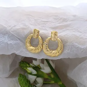 New Fashion Brass Earrings Unique Style Classic Studs Earrings For Women Girl Gift Party Available Customized