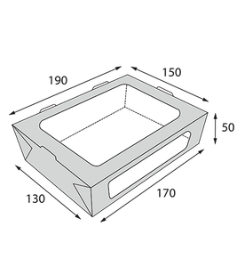 กล่องกระดาษคราฟท์สีขาวสำหรับอาหารกลางวันอเนกประสงค์ OSQ SALAD 1000 แบบขายส่ง พร้อมฝาใส สามารถใส่สลัดได้  รับทำโลโก้ตามสั่ง - Product Image 4
