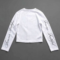 Camisetas de Manga Larga para Hombre, Cuello Redondo, Estampado de Letras, Estilo Urbano, 100% Algodón, Tejido Waffle Grueso, Hechas a Medida