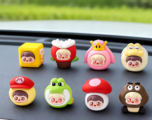 Figurines en résine de héros de dessins animés Kawaii, miniatures de plombiers garçons champignons, statues d'<span class=keywords><strong>anime</strong></span> pour bureau, accessoires de bricolage, vente en gros - Product Image 6