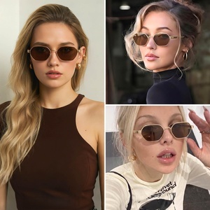แว่นกันแดดทรงหกเหลี่ยม ดีไซน์เนอร์ ยูวี400 คุณภาพสูง แฟชั่นหรูหรา วินเทจ ทรงวงรี สำหรับฤดูร้อน กรอบโลหะสีเงินเต็มกรอบ โพลาไรซ์ สวมใส่สบาย - Product Image 4