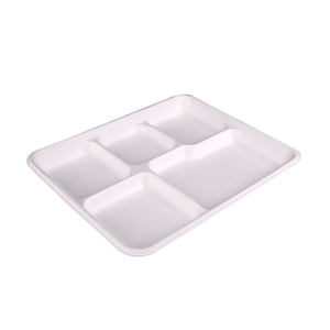 <span class=keywords><strong>Plateau</strong></span> alimentaire blanc à 5/6 compartiments, jetable, pour l'école, l'hôpital et la cafétéria, pour l'emballage des repas - Product Image 6
