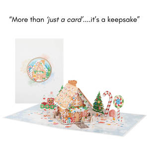 Cartes 3D Pop-up Maison en Pain d'Épices, Design de Noël avec des Sucettes en Forme de Canne à Sucre pour la Magie de Noël, <span class=keywords><strong>Carte</strong></span> de Noël Cadeau - Product Image 3