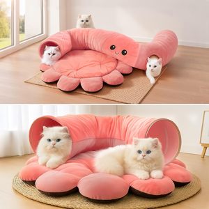 <span class=keywords><strong>Cama</strong></span> túnel para gatos 2 en 1 con forma de pulpo y 20 juguetes para gatos, túnel de juego plegable con cojín lavable para gatos de interior - Product Image 5