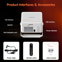 Proyector de Cine en Casa LCD de 12W con Altavoz, 1080P, para HY450 Max 1100 ANSI, Enfoque Automático, Keystone, Air Mouse, Android 14, Compatible con 8K
