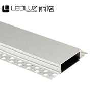 Profilé LED en aluminium encastré pour cloison sèche de 50 mm avec diffuseur continu de 20 m pour éclairage linéaire commercial