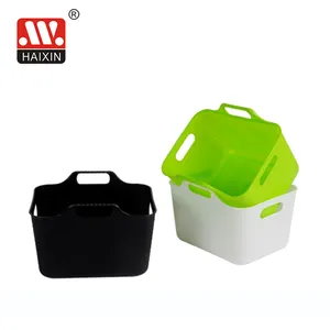 Haixin-cubo portátil de plástico con mango, accesorio de almacenamiento duradero de 3.7L, para lavado de agua, venta al por mayor