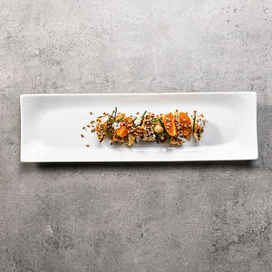 Sunijiuju — assiettes de table en forme de Rectangle, avec Logo personnalisé, pour les fêtes au Restaurant, Style japonais, service assiette à Sushi blanc - Product Image 1