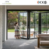 Porte patio pliante en aluminium à rupture de pont thermique NFRC, pour balcon extérieur, véranda écoénergétique, portes accordéon