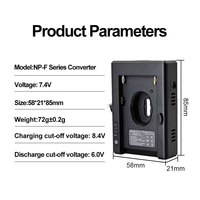 Plaque adaptateur de chargeur de batterie NP-F NPF avec port de charge Type-C, sortie DC12V/8.4V USB-A D-TAP pour accessoires d'appareil photo Sony