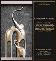 Peinture décorative murale éléphant pour salon, art abstrait moderne de luxe léger, triptyque haut de gamme pour canapé, encadré en métal sur panneau KT