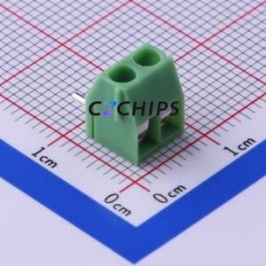 KF350R-3.5-2P Screw Terminal Block Bent Lead Through Hole,P=3.5mm Connector 1x2P 3.5mm Green Right Angle Insert - Product Image 2