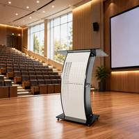 EKINTOP Pupitre de présentation multifonctionnel en verre pour discours et conférences