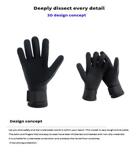 Gants de plongée professionnels en apnée en néoprène avec paume en caoutchouc texturé - Product Image 4