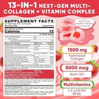 Gummies OEM sans sucre multi-collagène 1500mg, peptides hydrolysés, biotine, multivitamines, complément pour cheveux, peau et ongles