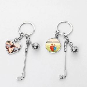 Porte-clés photo de club de golf DIY, personnalisable avec logo, supports vierges pour sublimation, pour cadeau sportif professionnel, supports métalliques pour porte-clés de golf - Product Image 1