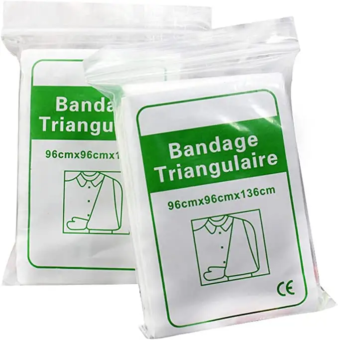 Anthrive 40x40x56 pouces Bandage triangulaire en coton Non-tissé pour pansement médical blanchi