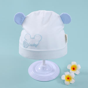 Nouveau design Style bébé chapeau 0-6 <span class=keywords><strong>mois</strong></span> nouveau-né coton biologique chapeaux deux pièces pour garçons et filles <span class=keywords><strong>bonnet</strong></span> noué bébé chapeau - Product Image 5