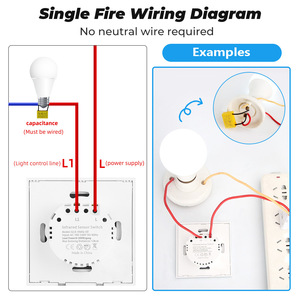 Smart Wall <strong>Light</strong> Infrared <strong>Sensor</strong> Switch No Need to <strong>Touch</strong> Glass <strong>Screen</strong> Panel on Off US 110V 220V 10A Electrical Power Infrared - Product Image 5